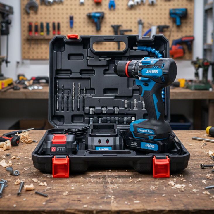 Taladro Inalámbrico Percutor Sin Escobillas Jhob Tools