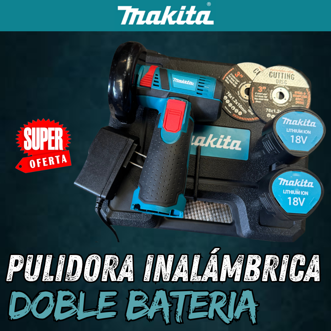 Pulidora Inalámbrica Makita Doble Batería + Maletín