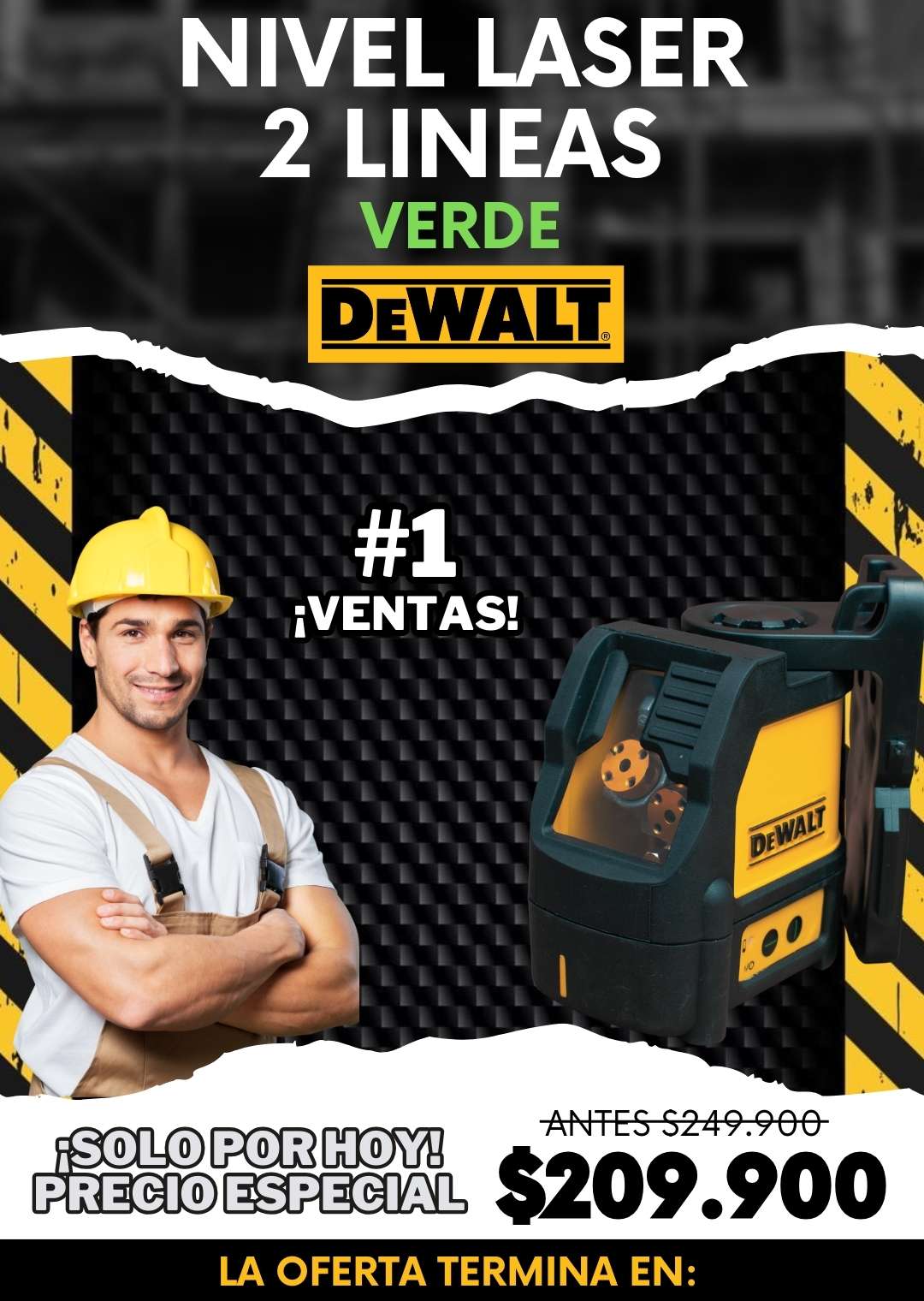 Nivel Laser Verde 2 Lineas DeWALT