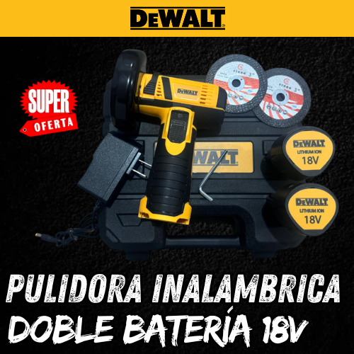 Pulidora Inalámbrica DeWALT Doble Batería + Maletín